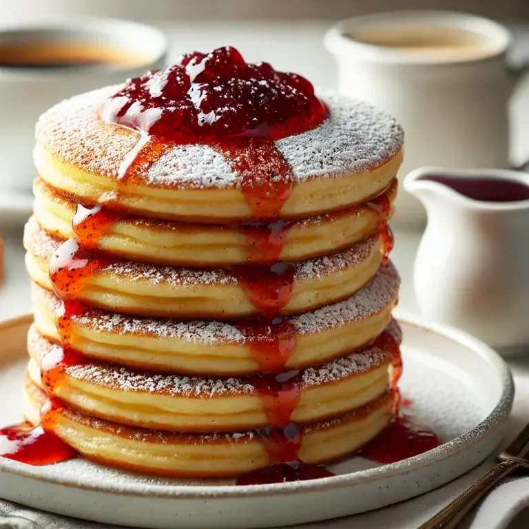 Jam doughnut pancakes