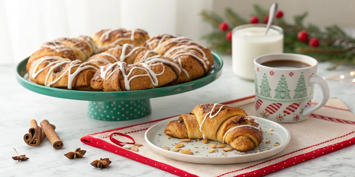 Sweet Crescent Roll Cinnamon Twists Cinnamon-cardamom crescent twists drizzled with icing.