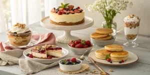 Cottage cheese dessert recipes including cheesecake and smoothie bowl.