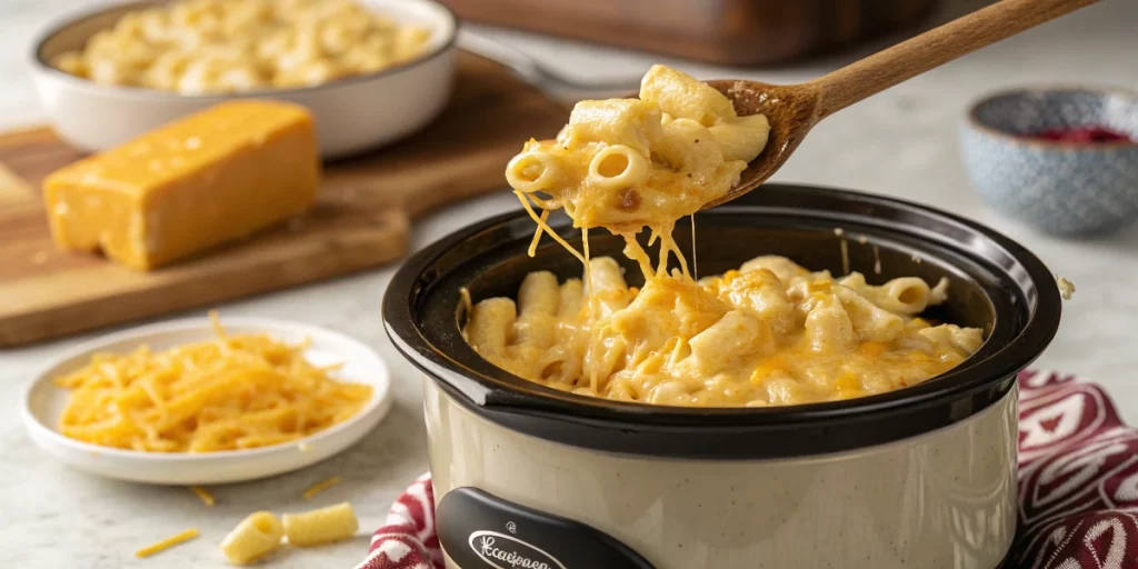 Crock-Pot lunch box with cheesy mac and cheese.