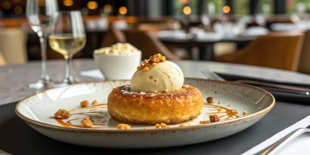 Pan-fried doughnut with ice cream – Dave Chang’s iconic dessert.