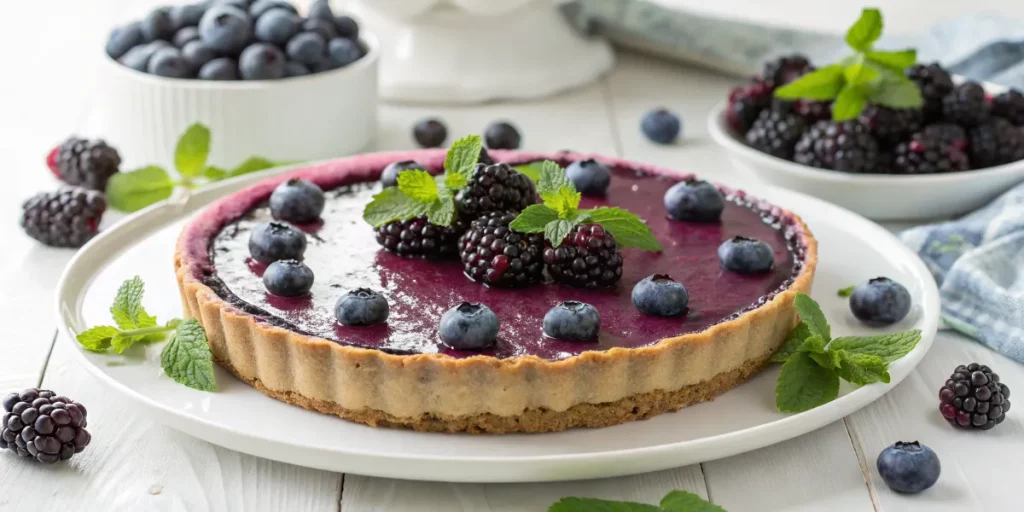 No-bake blackberry Oreo tart with fresh fruit